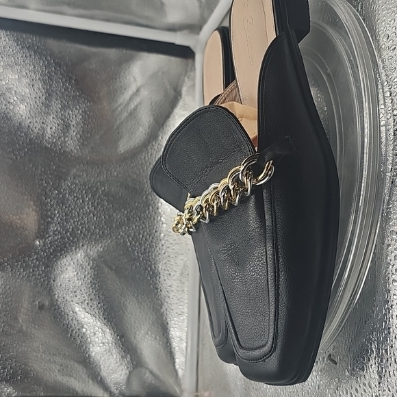 C Black Ermonn MULES Chain Accents Sz 10 - Picture 3 of 11